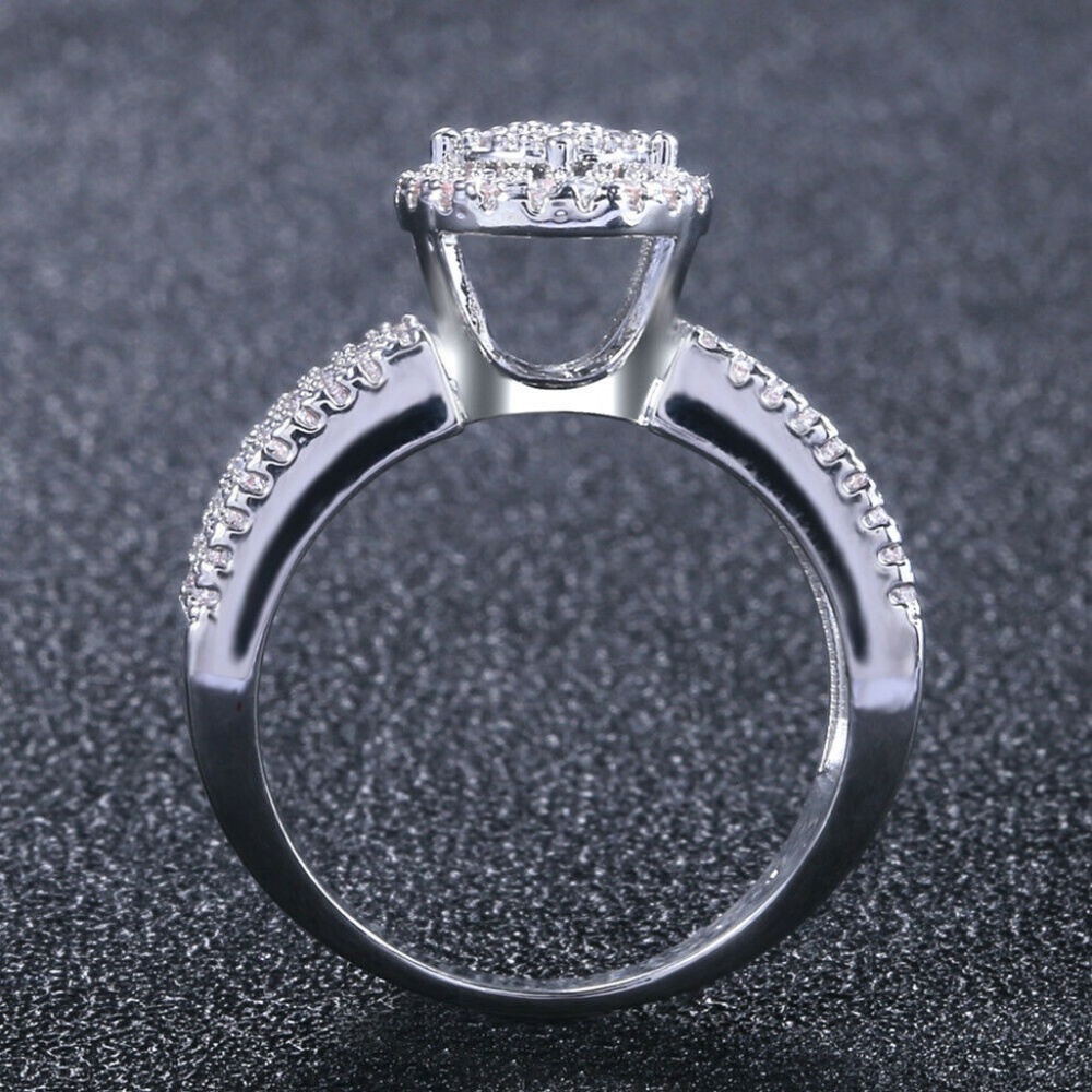 Luxury 925 Silver White Sapphire Ring New - Picture 3 of 5